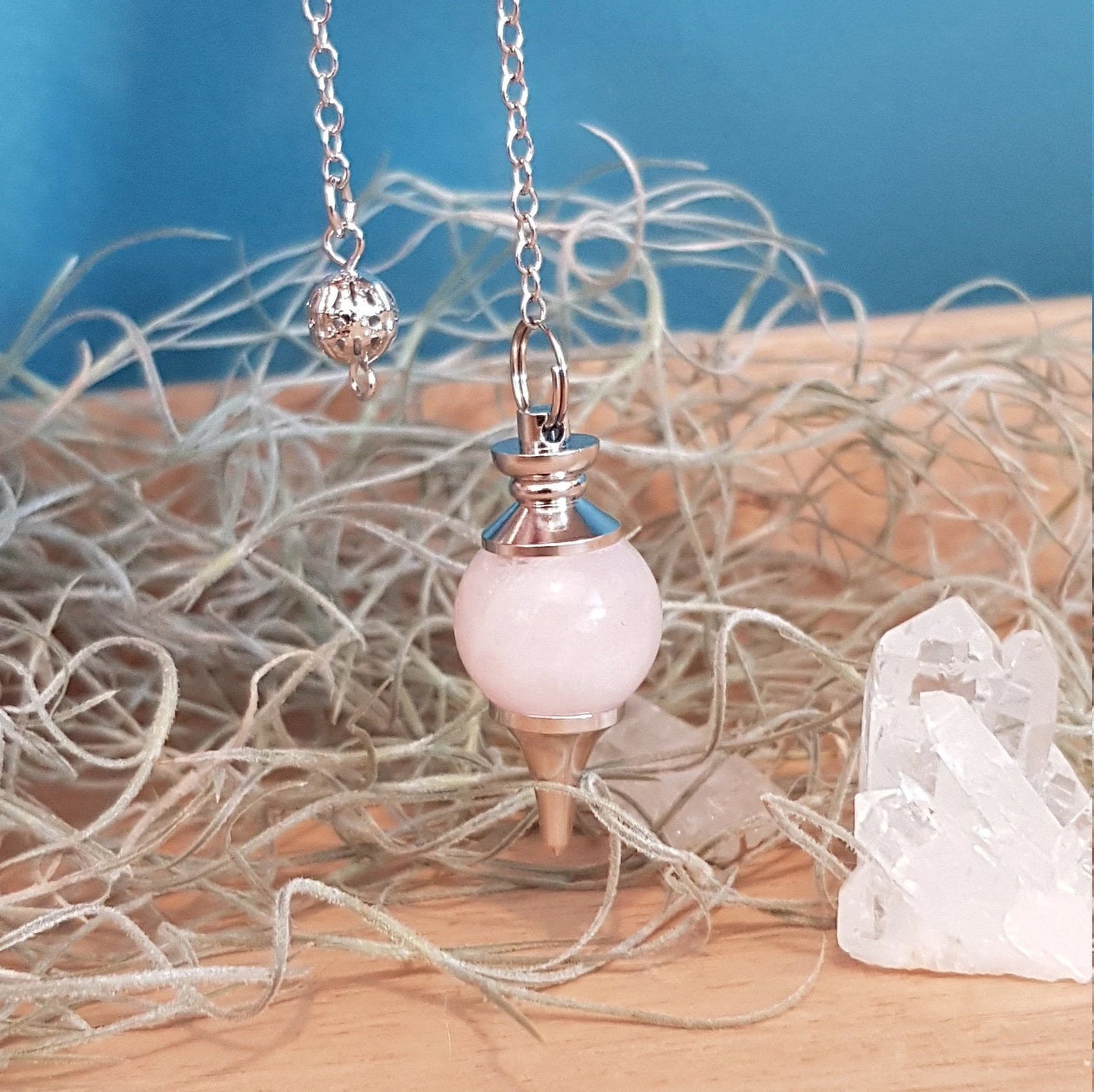 Pendule de radiesthésie sphère - QUARTZ ROSE -