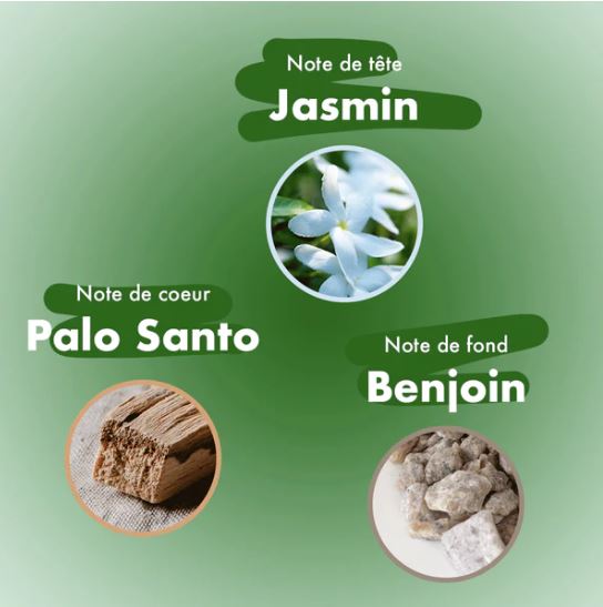 Encens naturels · Jasmin, Palo Santo, Benjoin
