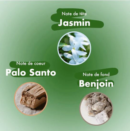 Natural incense · Jasmine, Palo Santo, Benzoin 