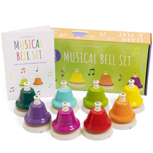 Rainbow Musical Bells, Set of 8 Portable Percussion Bells